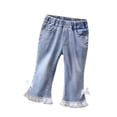 thumbnail image 3 of LYHaoo Girls' Denim Flared Pants For Kids 2025 Spring Arrival Slim Fit Long Pants For Children 3 13 Girls Pants Sizes 160 White, 3 of 6