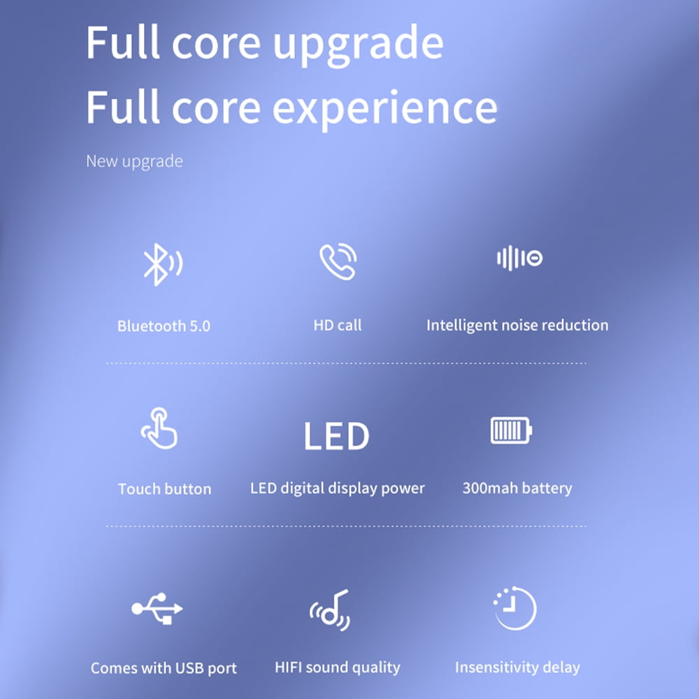 Bluetooth Earpiece,True Wireless Bluetooth Single Earbud with Microphone Noise Cancelling Waterproof Ear-Hook Ear Plug Sport Headset for Cell Phone