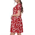 thumbnail image 2 of Easygdp Question Marks1 para Vestido Transpirable de Mujer, Vestido Suelto de Manga Corta con Pliegues y Bolsillos para el Verano, 2 of 6