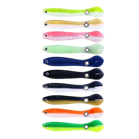 BQBQERT 10 Pcs Soft Lures Worm Baits Artificial Swimbaits Jigging Fishing Lures Soft Baits Fishing Lures