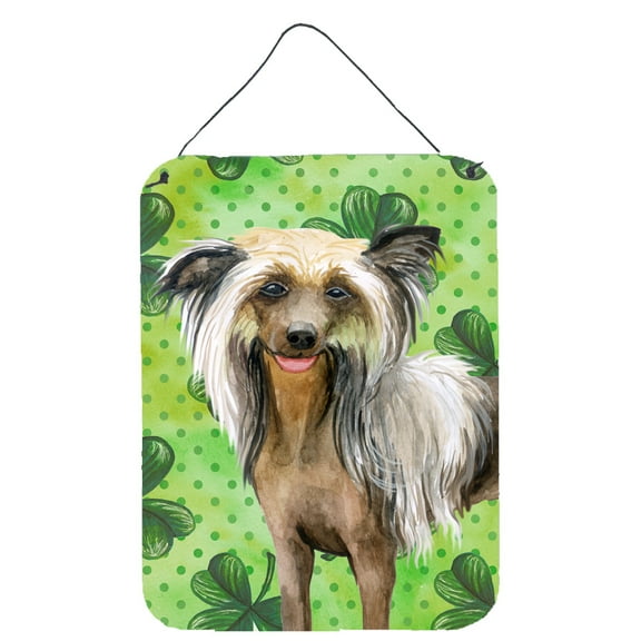 Chinese Crested St Patricks Wall or Door Hanging Prints Green