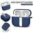 thumbnail image 4 of for AirPods Pro Case Cover with Cleaner Kit,Soft Silicone Protective Case for AirPods Pro 2nd/1st Generation for Women Men,AirPod Pro 2 Case Accessories with Keychain-Midnight Blue, 4 of 6
