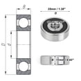 thumbnail image 4 of Unique Bargains Roulements à Billes Rainures Profondes 6300DDU 10x35x11mm 1 Pce Roulements Lubrifiés Roue de Trottinette Planche à Roulettes, 4 of 6
