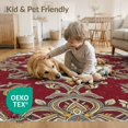 thumbnail image 4 of ODIKA 3'x5' Washable Accent Rug Pet Friendly, Non-Shedding Mat Bathroom Symmetrical Way Interlocking Ochre Slate Stairs Hallway for Bedside, Bedroom, 4 of 7