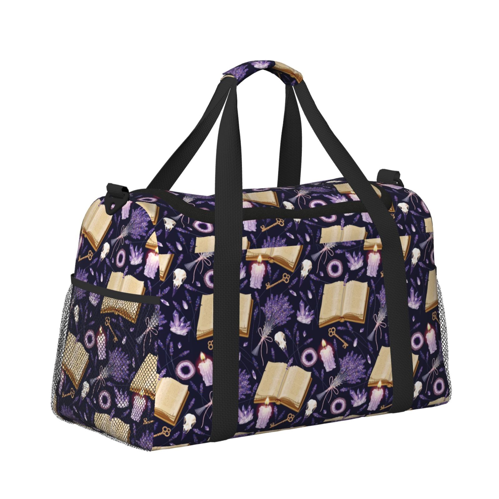 Fuzoiu Lavender Flowers Print Travel Duffle Bag,Carry On Tote Bags,Duffel Bag,Sport Gym Bag, Hospital Bag for Labor and Delivery, Overnight Bag,Luggage Bag