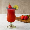 thumbnail image 2 of 10 Strawberry Street Aqua Rim Hurricane Handblown Mexican Glass, Set of 6, 2 of 4