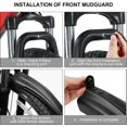 thumbnail image 3 of Bicycle Fender Fit for 20/22/24/26 Inch, Universal Full Coverage Thicken Widen Adjustable Front and Rear Fender, Mountain Bike Fender Set, MTB Road Bike（Black），JUN, 3 of 7