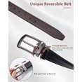thumbnail image 5 of AWAYTR Men Reversible Leather Belt - 1.33'' Wide Genuine Leather Dress Belt for Casual and Business Wear, 5 of 7