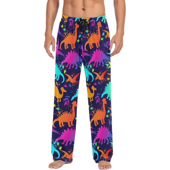 GZHJMY Dinosaur Pajama Pants for Men, Lounge Pants Lightweight Men Pajama Bottoms with Drawstring Pockets, Christmas New Year Birthday Gifts, XX-Large