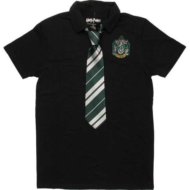 Ik heb een Engelse les rechtop Verdeel Harry Potter Slytherin Crest Tie and Polo Shirt - Walmart.com