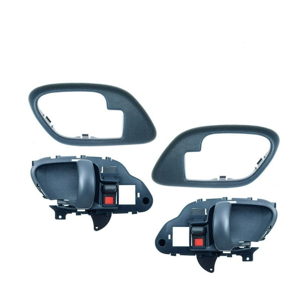Blue Interior Inside Door Handle w/ Bezel Left/Right Pair Set For GMC