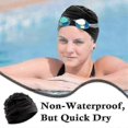thumbnail image 2 of Swimming Caps For Women Swimming Nylon Cloth Pleated Swim Cap For Long Hair Large High Elastic Bathing Cap Swim Hats, 2 of 5
