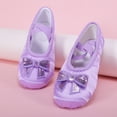 thumbnail image 5 of Miqool Kids Satin Ballet Dance Shoes Sequin Bow Soft Sole Slip-On Elastic Strap Gym Yoga Practice Dance Shoes for Toddler/Little/Big Kids, 5 of 9