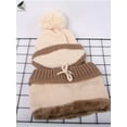 thumbnail image 5 of PULLIMORE Womens Winter Beanie Hats Knitted Scarf Set Pompom Fleece Lined Cap with Face Mask (Red), 5 of 9