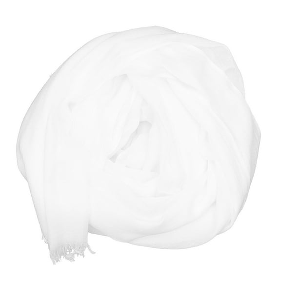 IFANLANDOR 1Pc Shawl Scarf Women Cotton Linen Sun Block Breathable Quick Dry Rectangular White 76.8X37.4In