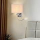 thumbnail image 2 of Lámpara de pared para cabecera, luz de lectura LED Lámpara de pared moderna de cromo pulido con foco de cuello de cisne ajustable Interruptores dobles con cargador de puerto USB E27 (una luz 2 PC), 2 of 4