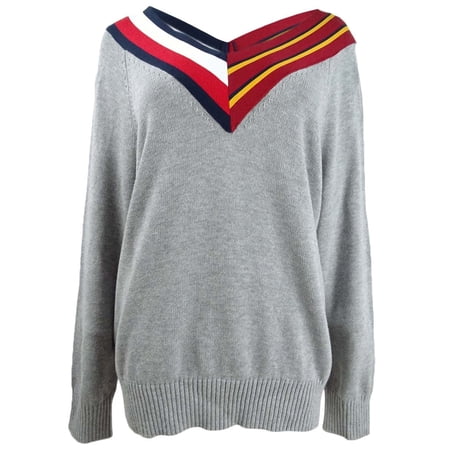 Tommy Hilfiger Women's V-Neck Sweater (M, Medium Heather Grey) | Walmart  Canada