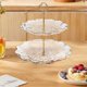 thumbnail image 5 of Soporte de bandeja de 3 niveles para postres y aperitivos • Plástico resistente • Blanco • 26x25x20,5cm • Exposición para fiestas de boda, 5 of 6
