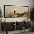 thumbnail image 3 of Large Framed Canvas Print The Good Shepherd Framed Canvas - Jesus Leading Sheep Spiritual Artwork Wall Art Decorative Ready to Hang Painting for Living room Bedroom - 60"x30" Black Frame, 3 of 9
