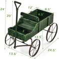 thumbnail image 2 of XPOPR Wooden Wagon Planter, 24.5” x 13.5” x 24” Decorative Garden Planter w/ 2 Planting Sections, Wheels, Handle, Small Decorated Cart, Flower Planter Box for Indoor Outdoor Patio., 2 of 10