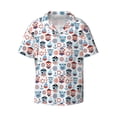 thumbnail image 5 of Picia Nautical And Pirate Owls Men's Linen Shirts Short Sleeve Cuban Beach Shirts Casual Shirts Button Down Shirt for Men Beach Summer Wedding Shirt-X-Large, 5 of 7