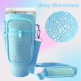 thumbnail image 2 of Bling Water Bottle Holder with Adjustable Strap & Straw Cover for Cup 40 oz Tumbler with Handle, Water Bottle Carrier Bag with Phone Pocket & Carabiner for Cup Accessories, 2 of 7