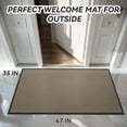 thumbnail image 5 of SIXHOME Outdoor Mat Non Slip Doormat 35"x47" Front Door Mat Outside Absorbent Rubber Welcome Mat Low Profile Dirt Trapper Indoor Outdoor Doormat Thicken Checker Entryway Rug Floor Mat Beige, 5 of 8