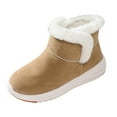 thumbnail image 6 of Mid Calf Platform Winter Snow Boots for Women Fashion Casual Thermal Fleece Lined Fuzzy Ankle Booties for Cold Weather Beige Size 8, 6 of 8
