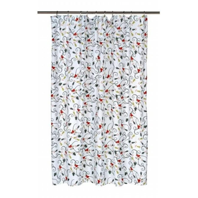 Carnation Home Fashions FSC-DEC Deck the Halls Fabric Shower Curtain