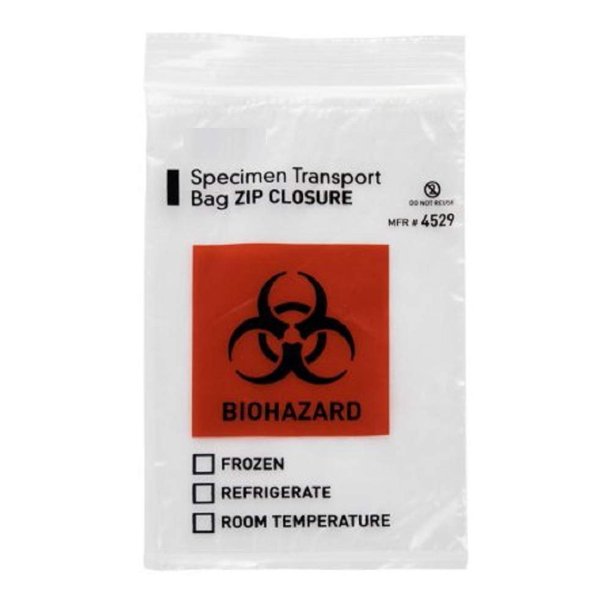 Pack of 1000 Specimen Transport Bags 6 x 9 Zip Lock Biohazard Lab Bags