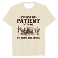 thumbnail image 4 of Wang6 Womens Short Sleeve Oversized Tshirts Casual Please Be Patient with Me I'm from the 1900s Letter Printed Graphic Tees Summer Loose Crew Neck Tops Beige XXXL, 4 of 4