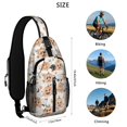 thumbnail image 5 of Sling Backpack,Halloween Cats and Pumpkins Pattern Crossbody Bag with Water Bottle Holder,Waterproof Sling Bag for Men/Women with Chest Phone Holder for Hiking,Travel, 5 of 6