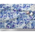 thumbnail image 3 of Soimoi Modal Satin Fabric Leaves & Rose Flower Decor Fabric Printed Yard 42 Inch Wide, 3 of 3