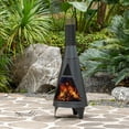 thumbnail image 2 of 50" Black Outdoor Metal Wood Burning Chimenea Patio Heater, 2 of 7