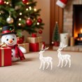 thumbnail image 2 of adornos navideños de reno acrílicos, figuras de ciervo transparentes para árbol de Navidad, adornos de alce de cristal, colgantes para chimenea navideña, mesa., 2 of 6