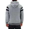 thumbnail image 2 of Men's Athletic Los Angeles Varsity Sherpa Fleece Lined LA Zip Up Hoodie Jacket (Light Grey, 2XL), 2 of 5