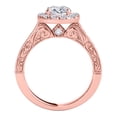 thumbnail image 4 of Aonejewelry 1 Ct. Halo Round Diamond Antique Milgrained Engagement Ring In 14k Rose Gold, 4 of 4