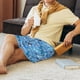 thumbnail image 5 of Fotbe Blue Fish Pantalones Cortos de Pijama para Hombre, Ropa de Dormir, Pantalones de Pijama Cortos para Hombre-Small, 5 of 6