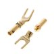 thumbnail image 4 of Brass gold plated Y-type fork speaker plug or screw fork connector adapter, 4 of 5