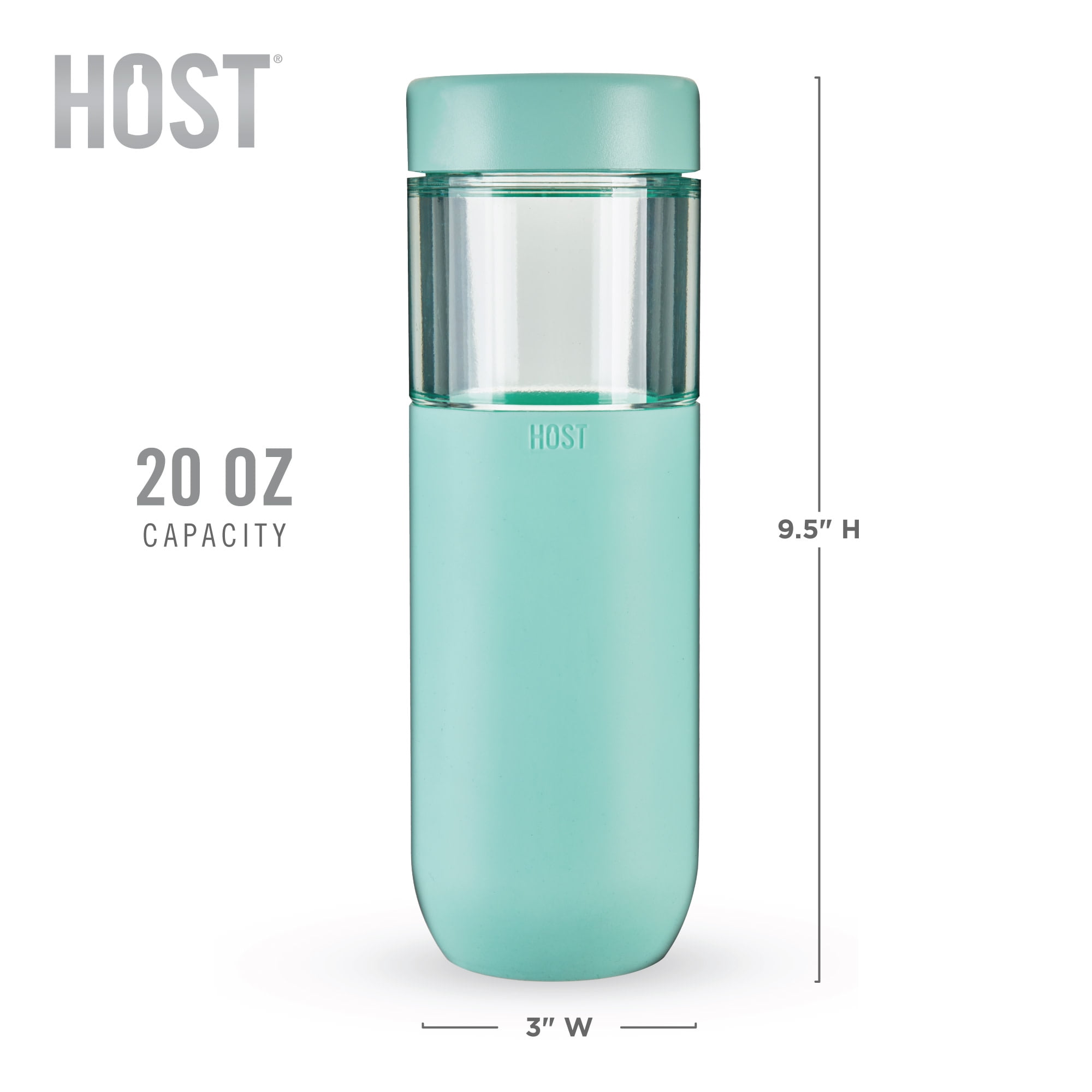 Host FREEZE Double Walled Water Bottle, Freezer Cooling Tumbler, 20oz Mint
