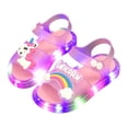 thumbnail image 2 of Girls Cute Unicorn Rainbow LED Light Up Jelly Sandals, Adjustable Ankle Strap Non Slip Kids Water Beach Shoes, Step Activated Glowing Summer Outdoor Walking Sandals 4-9Y, 2 of 7