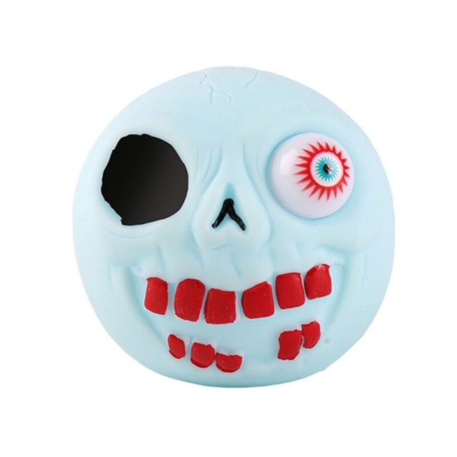 Halloween Squeeze Toy Holidays SqueezeFavors Skull Head Squeeze Balls PartyFavors Suministros Stress Relief Toy para niños E65D