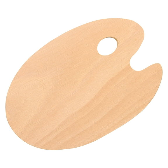U.S. Art Supply 8" x 12" Large Wooden Oval-Shaped Artist Painting Palette with Thumb Hole - Wood Paint Color Mixing Tray - Easy Clean, Mix Acrylic, Oil, Watercolor - Adults, Kids, Art Students