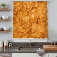 thumbnail image 4 of Orange Geometric Sheer Curtains 63 Inches Long, Modern Luxury Aesthetic Abstract Motifs Light Filering Curtains, Breathable Simi Curtain Privacy Drapes for Living Room Bedroom Window Treatment, 4 of 9