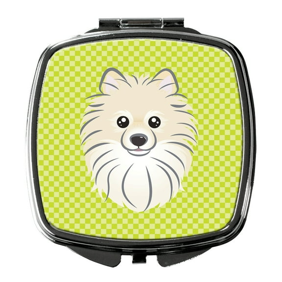 Checkerboard Lime Green Pomeranian Compact Mirror BB1269SCM