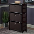 thumbnail image 2 of Winsome Torino 3 Shelf Solid Wood Basket Bookcase in Espresso and Chocolate, 2 of 8