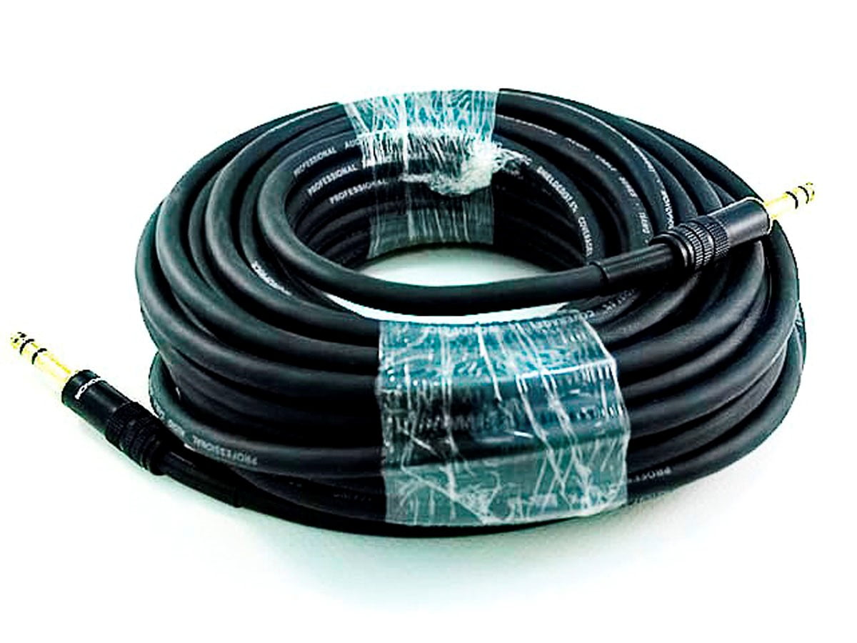Monoprice Premier Series 1/4 Inch (TRS) Male to Male Cable Cord - 50 Feet - Black | 16AWG (Gold Plated)