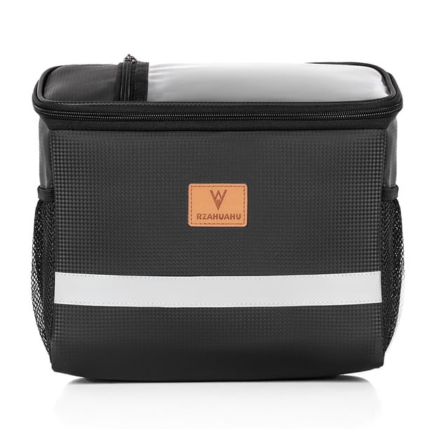 Bolsa aislante para bicicleta de 8L, bolsa para ciclismo al aire libre con pantalla táctil de gran capacidad, impermeable con tira reflectante, accesorios para ciclismo