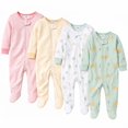 thumbnail image 1 of Pijamas Gerber para Bebé Niña 3‑6 meses, Pack de 4 con estampado de leopardo, 1 of 6