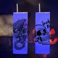 thumbnail image 3 of 25 Pack Luminous Blue Glow in The Dark Sublimation Tumblers 20 Oz Skinny Blanks Tumbler Bulk Glow in The Dark，with Lid and Straw, Individually Box,Heat Transfer, 3 of 4